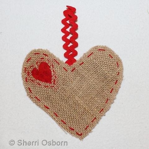 Burlap Heart Hanger