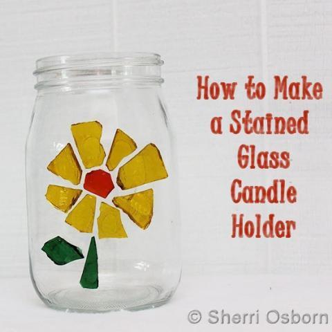 Stained Glass Candle Holder