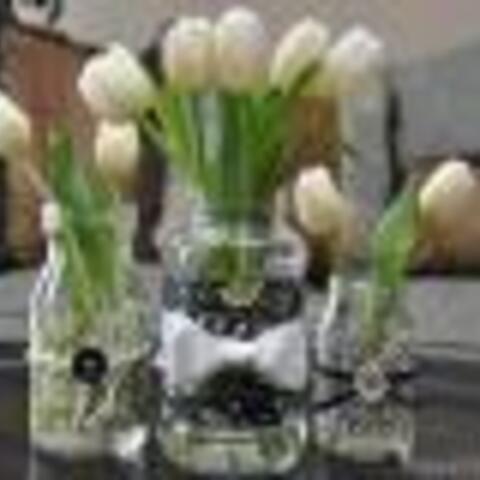 Repurposed Glass Jars with Decorative Paper