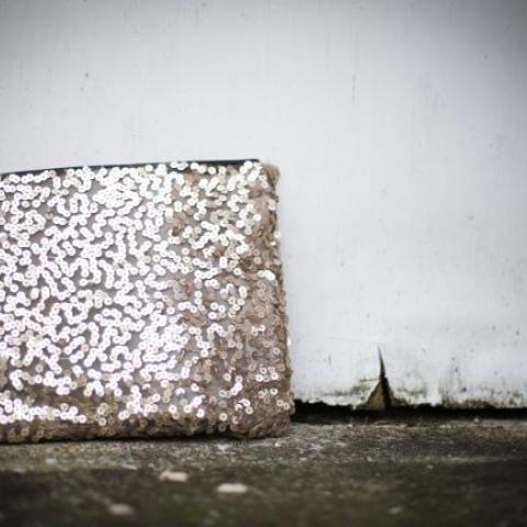 $1 sequin diy clutch