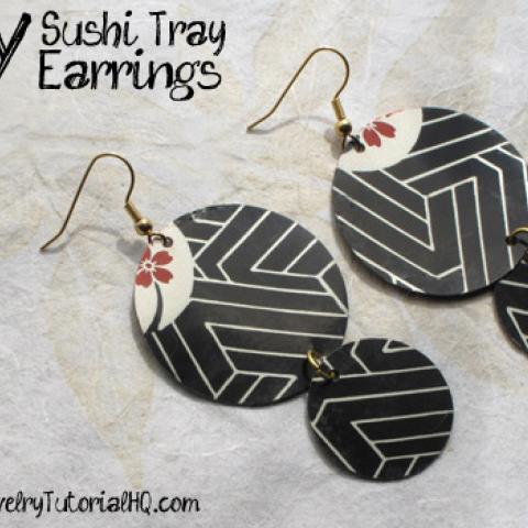 DIY Upcycled Sushi Tray Earrings