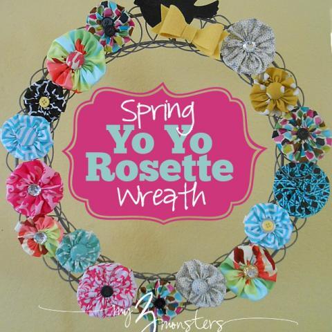 Spring Yo Yo Rosette Wreath