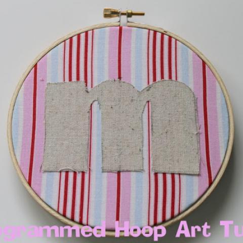 No Sew Monogrammed Hoop Art Tutorial