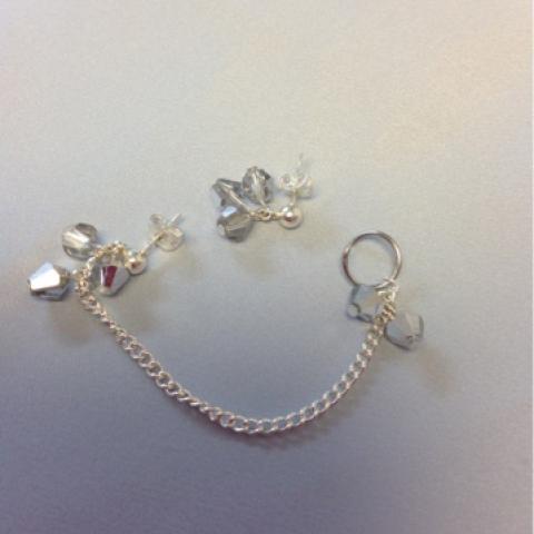 Crystal Cuff Earring Set