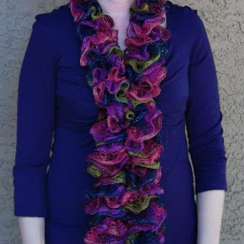 Crocheted Reffled Scarf