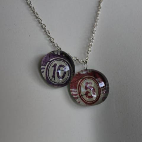 5 and 10 Number Pendant Necklace by ModDessert on Etsy