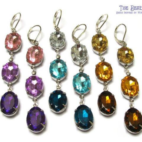 Ombre earrings with rhinestones