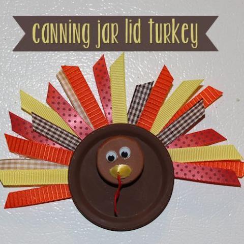 Canning Jar Lid Turkey Craft