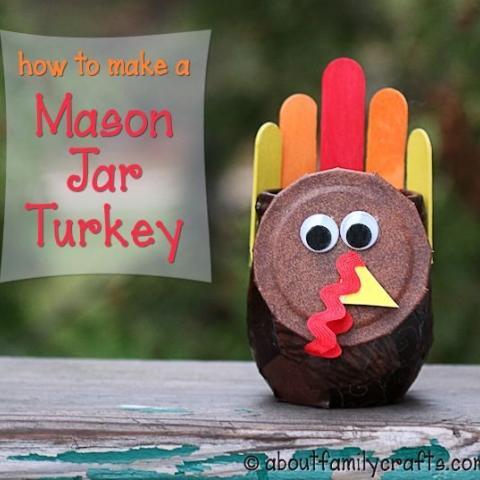 Mason Jar Turkey Craft