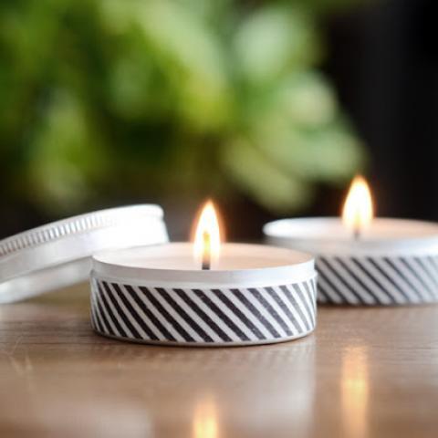 Easy DIY Washi Tape Candles