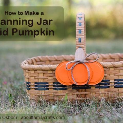 Canning Jar Lid Pumpkin Craft