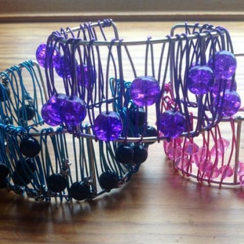 Purple wire cuff