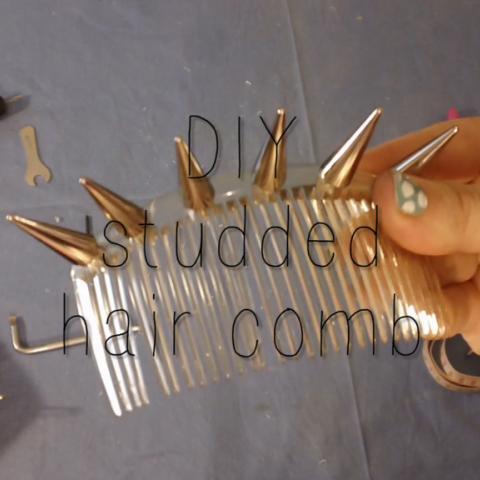 DIY studded hair comb
