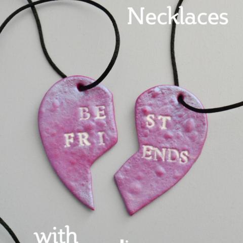 Clay Best Friends Necklace and Galentine's Day Cards!