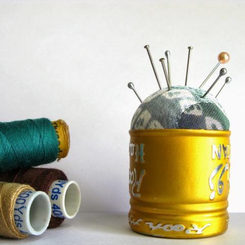 No sew bottle cap pin cushion