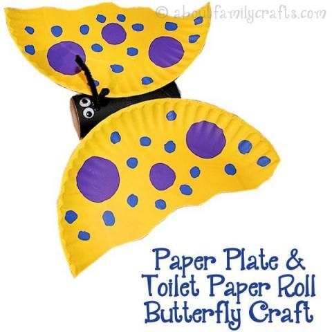 Paper Plate and Toilet Paper Roll Butterfly | About Family Craft