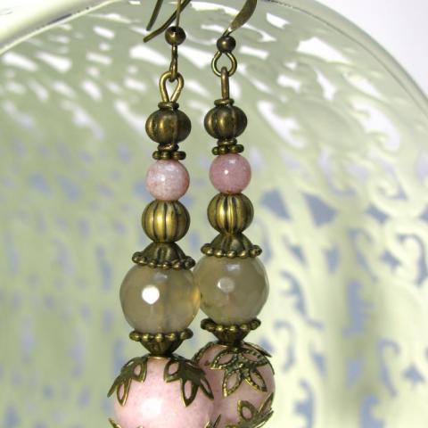 Agate lantern earrings