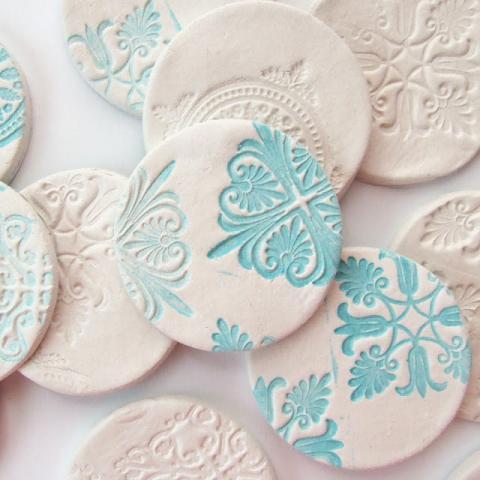 Hand Stamped Clay Magnets
