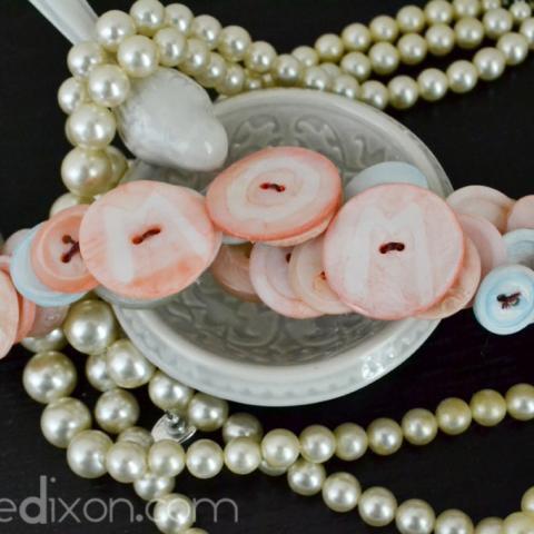 Monogrammed button bracelets