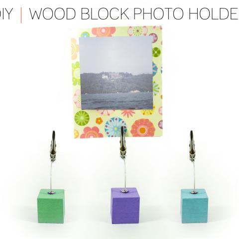 DIY Wood Block Photo Holder