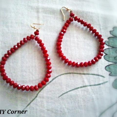 DIY Beaded Hoop Ear Rings