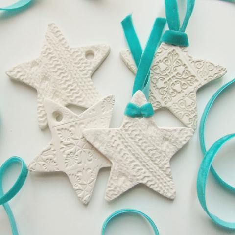 Embossed Clay Star Decorations