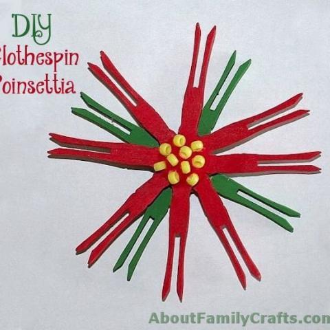 DIY Clothespin Poinsettia