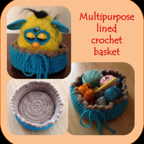 lined crochet basket tutorial