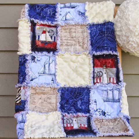 Nautical Rag Quilt Tutorial