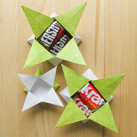 Four-Point Star Origami Treat Box