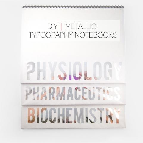 DIY Metallic Typography Notebooks