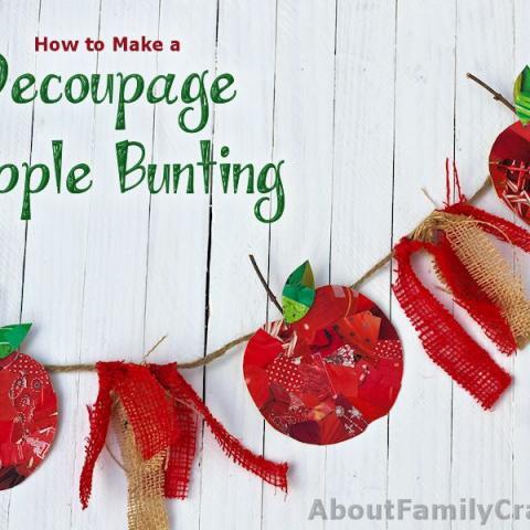 DIY Recycled Apple Bunting