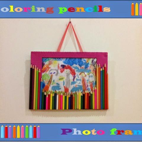 coloring pencils photo frame