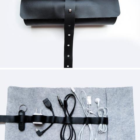DIY Leather Cord Organizer