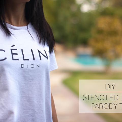 DIY Stenciled Logo Parody Tee
