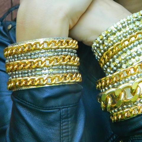 Glam Rock Chain Cuffs