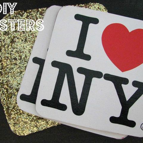 DIY Glitter Coasters