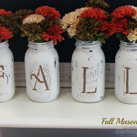 Fall Mason Jar Vases