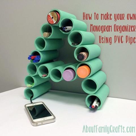 PVC Pipe Monogram Organizer