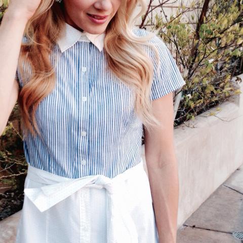 DIY Color Blocking Blouse