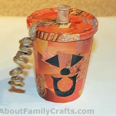 Decoupage Pumpkin Treat Cup