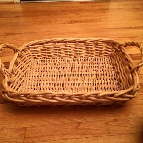 DIY: Thrifted Basket Serving Tray Goes from Blah to Ooh La La!