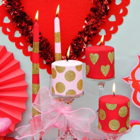 Valentine's Day Candles DIY