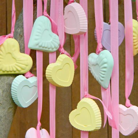 Candy Hearts Ornaments and Wind Chime