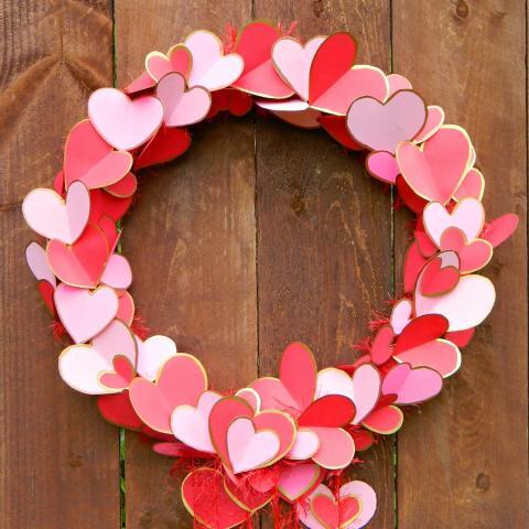Gilded Hearts Valentine Wreath