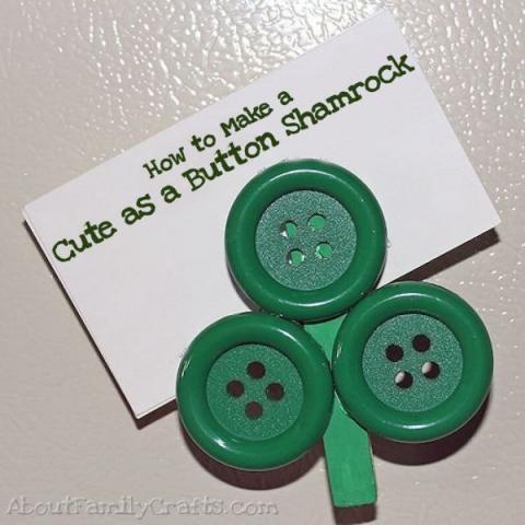 DIY Cute as a Button Shamrock