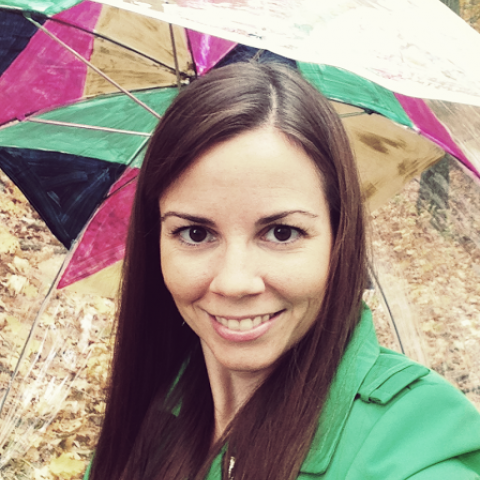 DIY Geometric Painted Umbrella