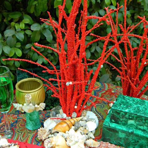 Faux Coral Centerpiece