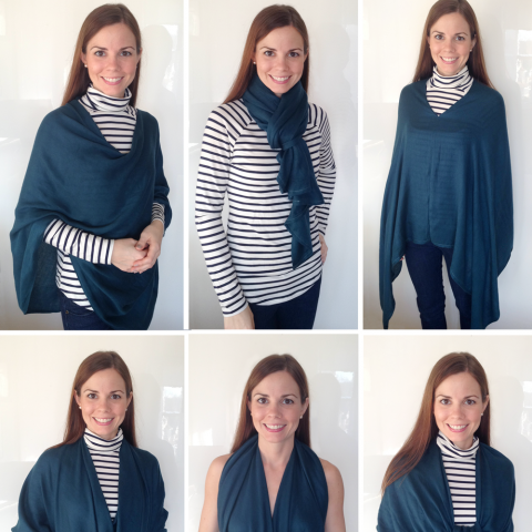Pashmina Refashion Tutorial /// Easy DIY 6-Way Convertible Scarf