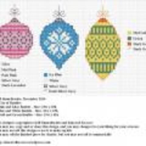 A Trio of Baubles Cross Stitch
